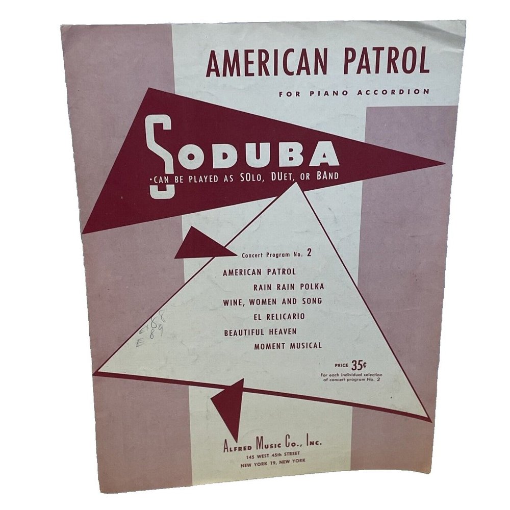 Americal Patrol Accordion Sheet Music 1951 Alfred Music Solo Duet or Band